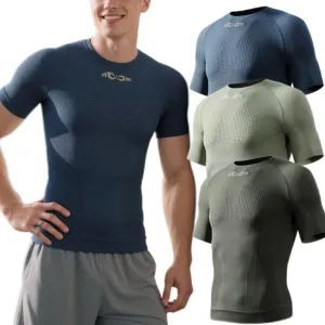 3-Piece T-Shirt for Men Sport Quick Dry Tight-Fit Moisture-Wicking Workout Shirts with for Yoga Gym Active Lifestyle