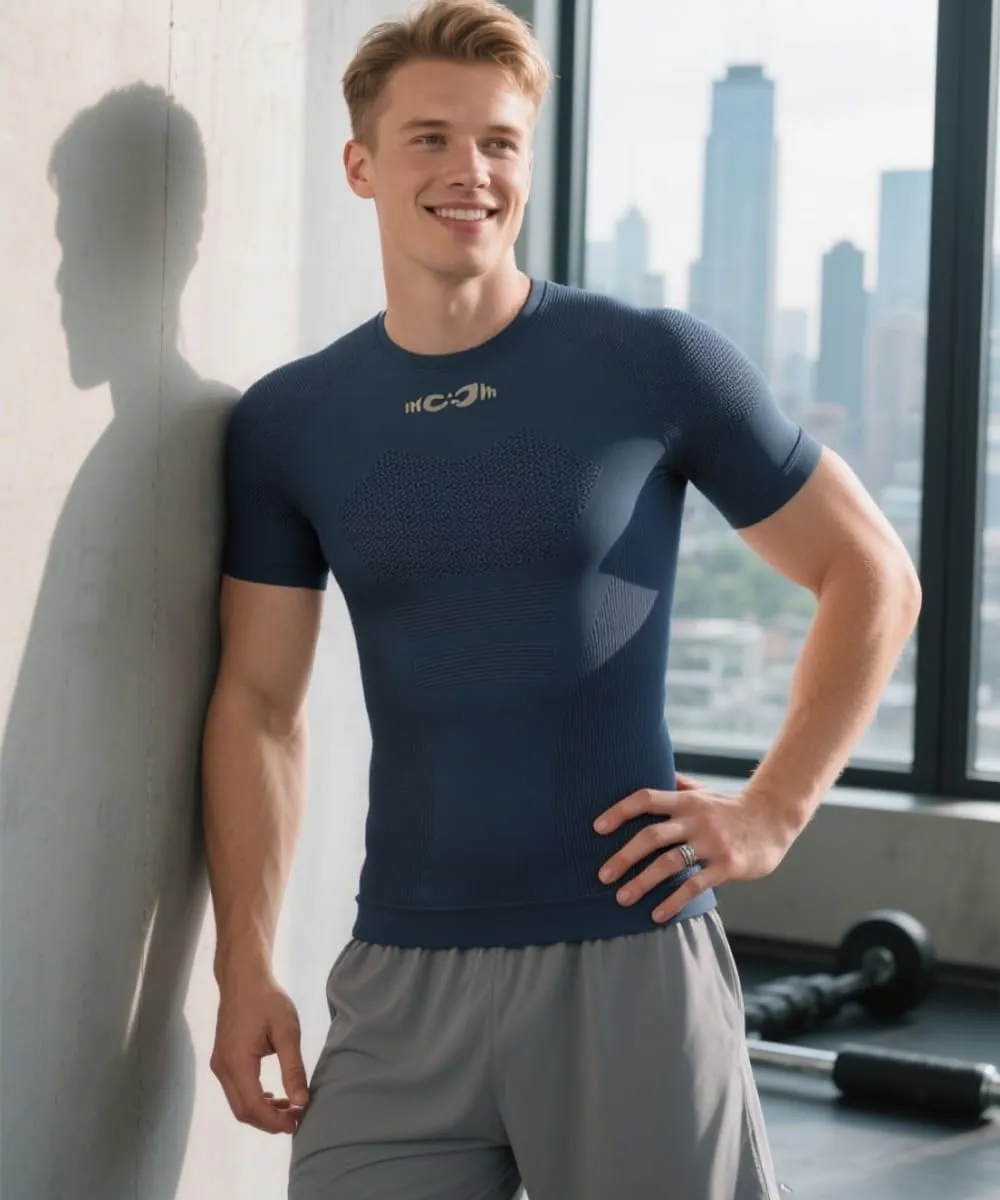 3-Piece T-Shirt for Men Sport Quick Dry Tight-Fit Moisture-Wicking Workout Shirts with for Yoga Gym Active Lifestyle