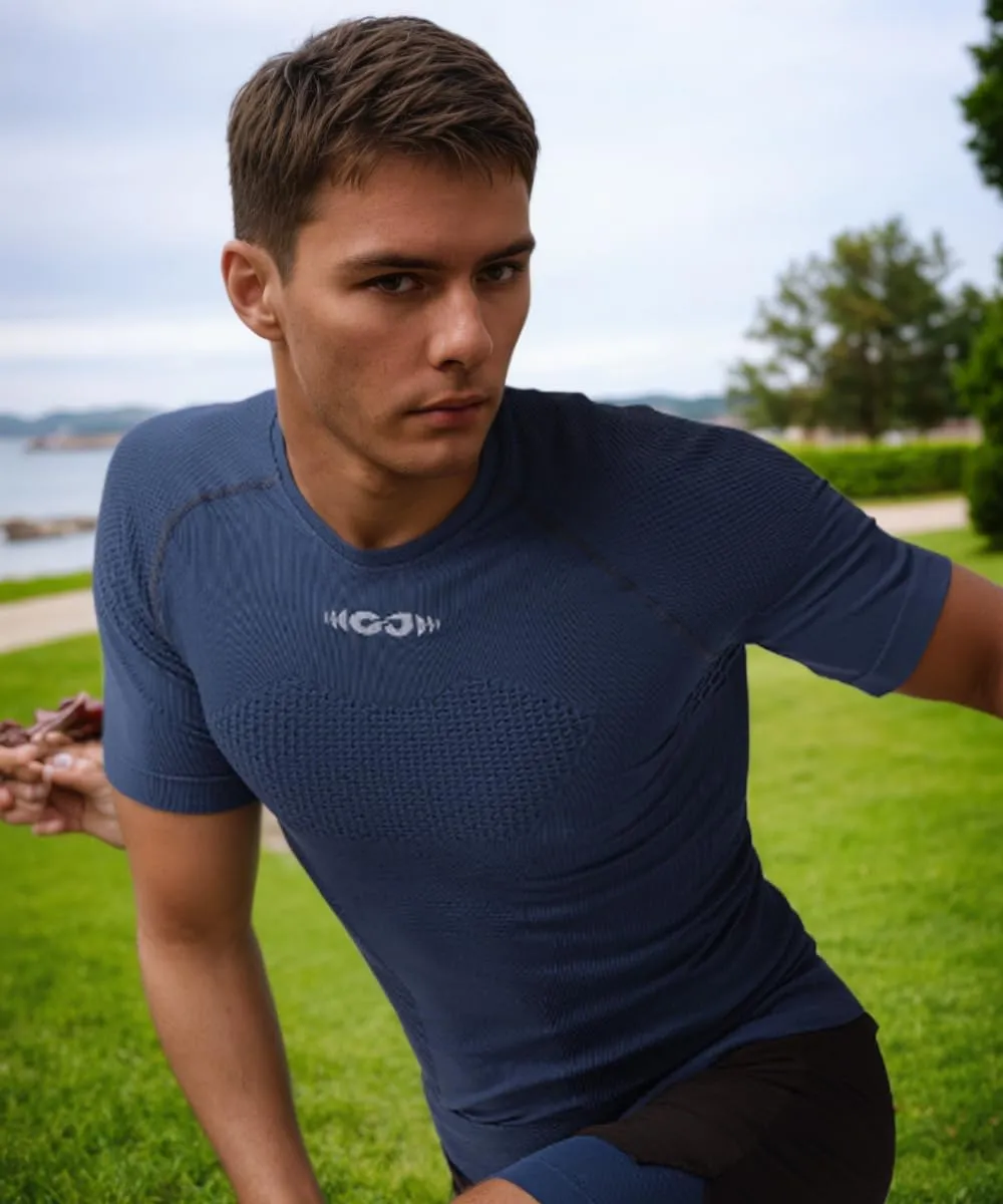 3-Piece T-Shirt for Men Sport Quick Dry Tight-Fit Moisture-Wicking Workout Shirts with for Yoga Gym Active Lifestyle