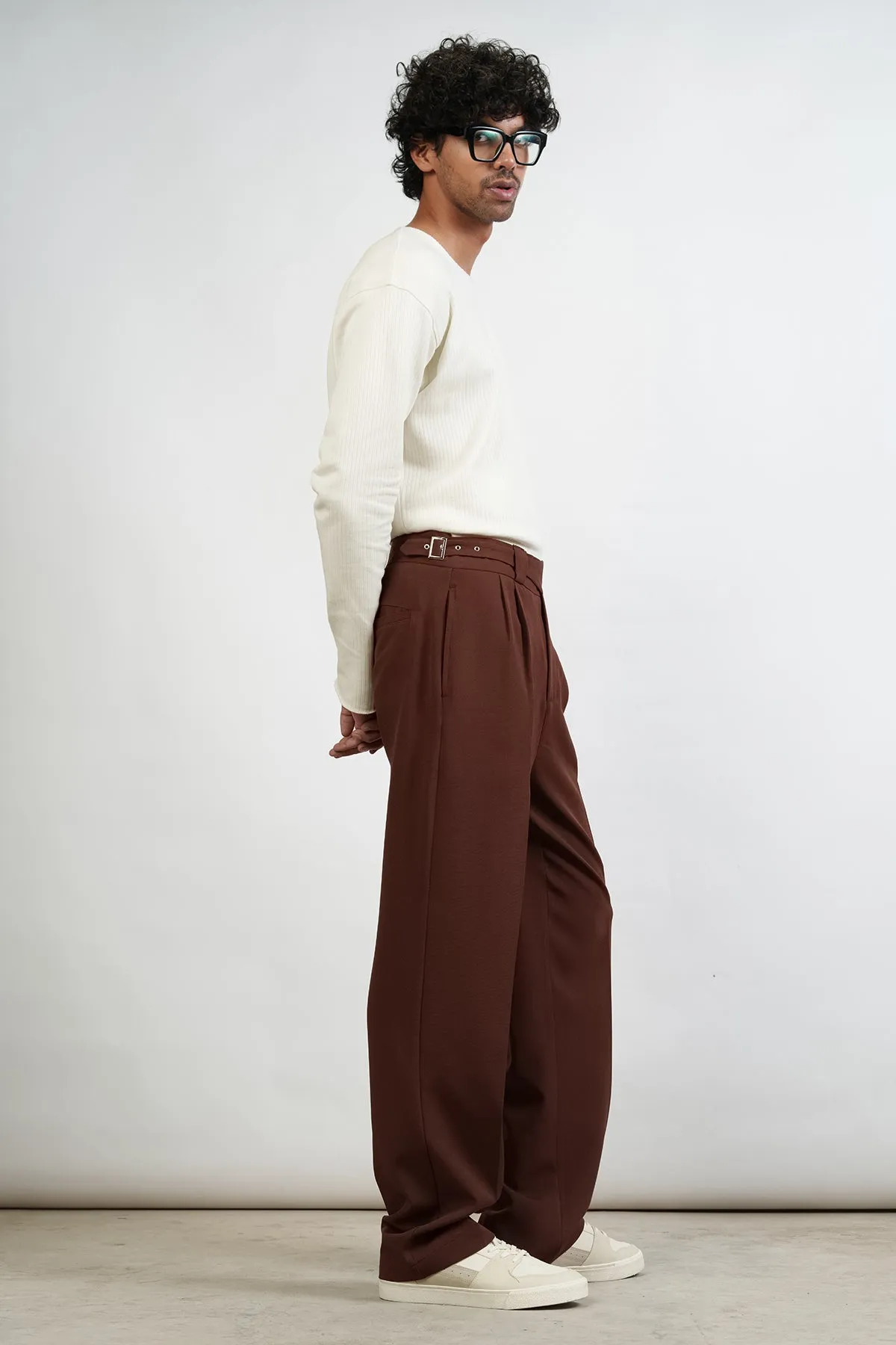 Almond Gurkha Men's Korean Pants