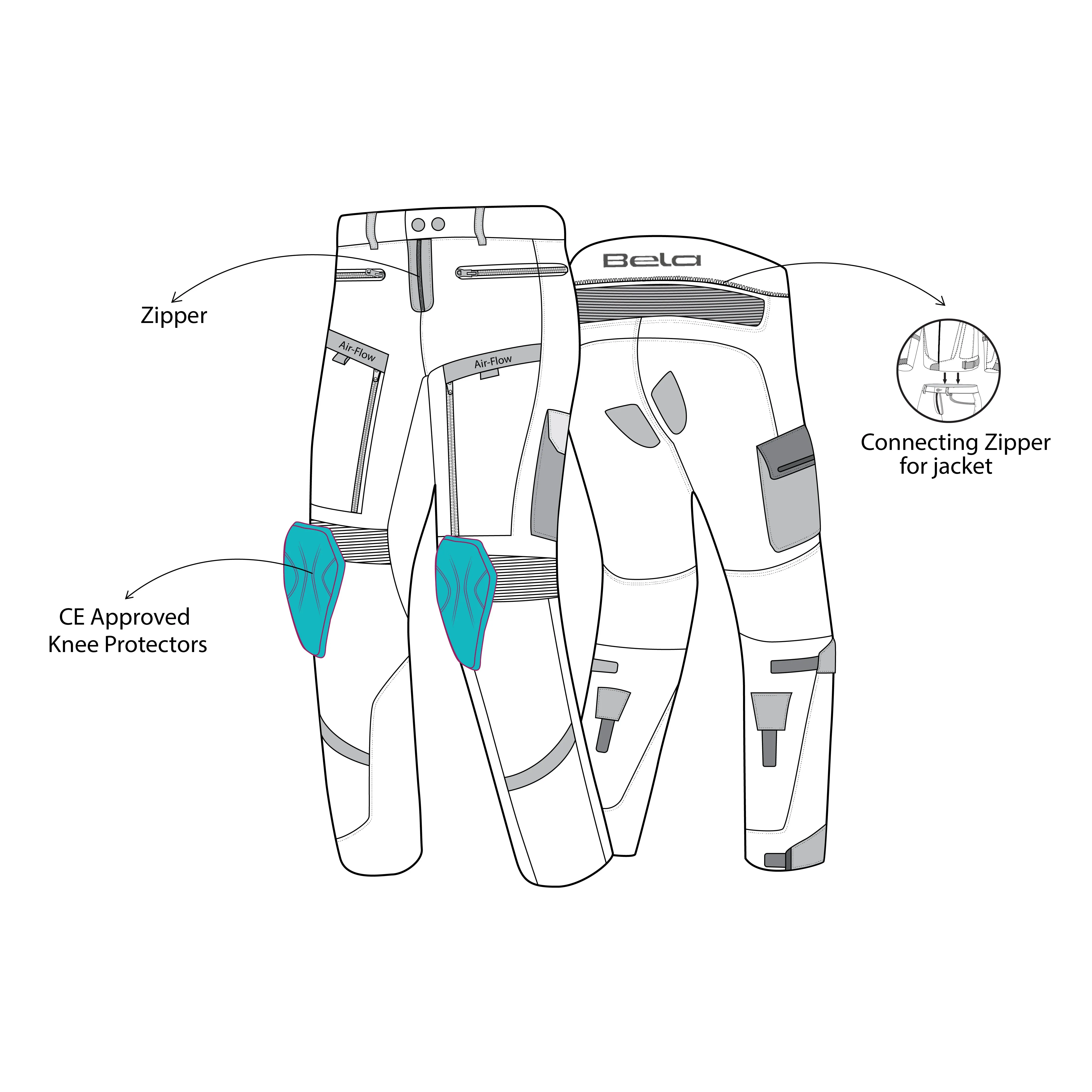 BELA Transformer 34L - Textile Pant - BLACK DARK GRAY