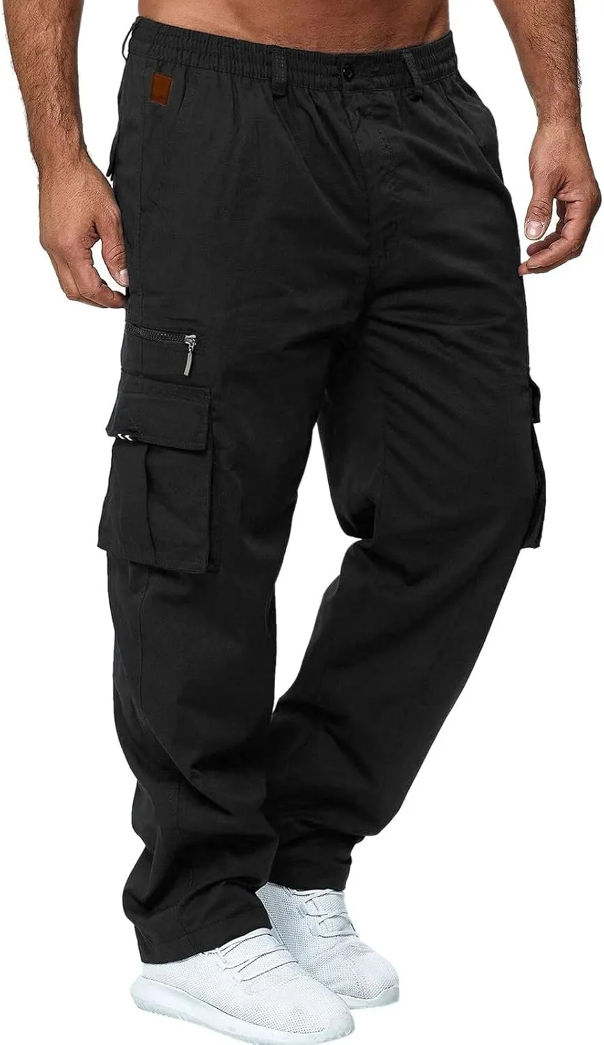 Cargo Pants for Men Relaxed Fit Men's Basic Active Fleece Jogger Pants Regular and Big & Tall Sizes Winter Sweatpants