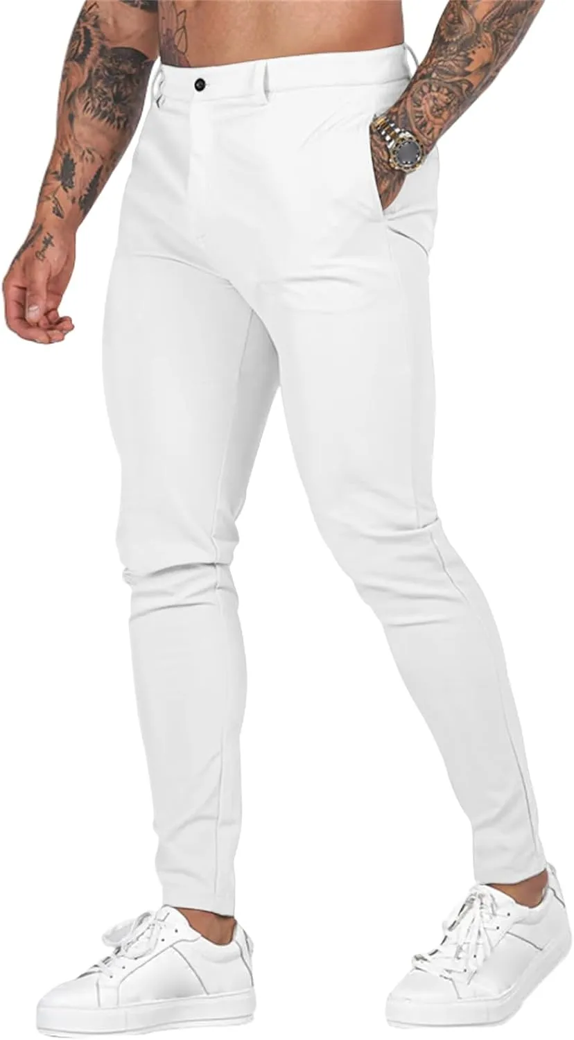Cargo Pants for Men Skinny Leg Stretch Casual Slim Fit Lightweight Trendy Trousers Outdoor Business Sports Suit Pants