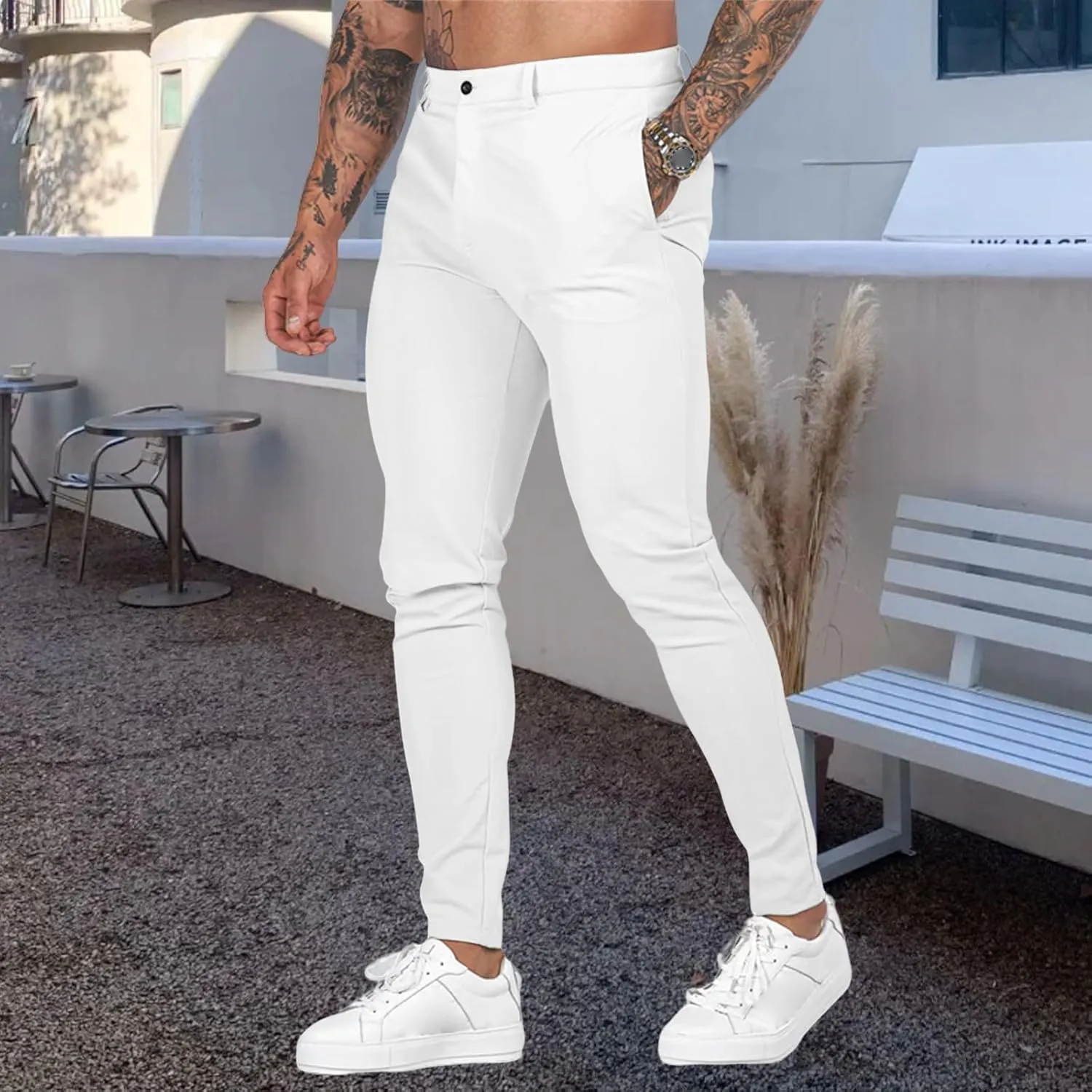 Cargo Pants for Men Skinny Leg Stretch Casual Slim Fit Lightweight Trendy Trousers Outdoor Business Sports Suit Pants