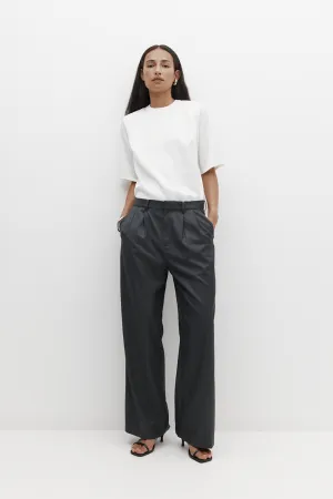 Double Pleated Trouser Charcoal