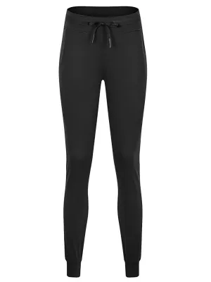 Drawstring Quick Dry Elastic Running Fitness Pants: XL12 / Black