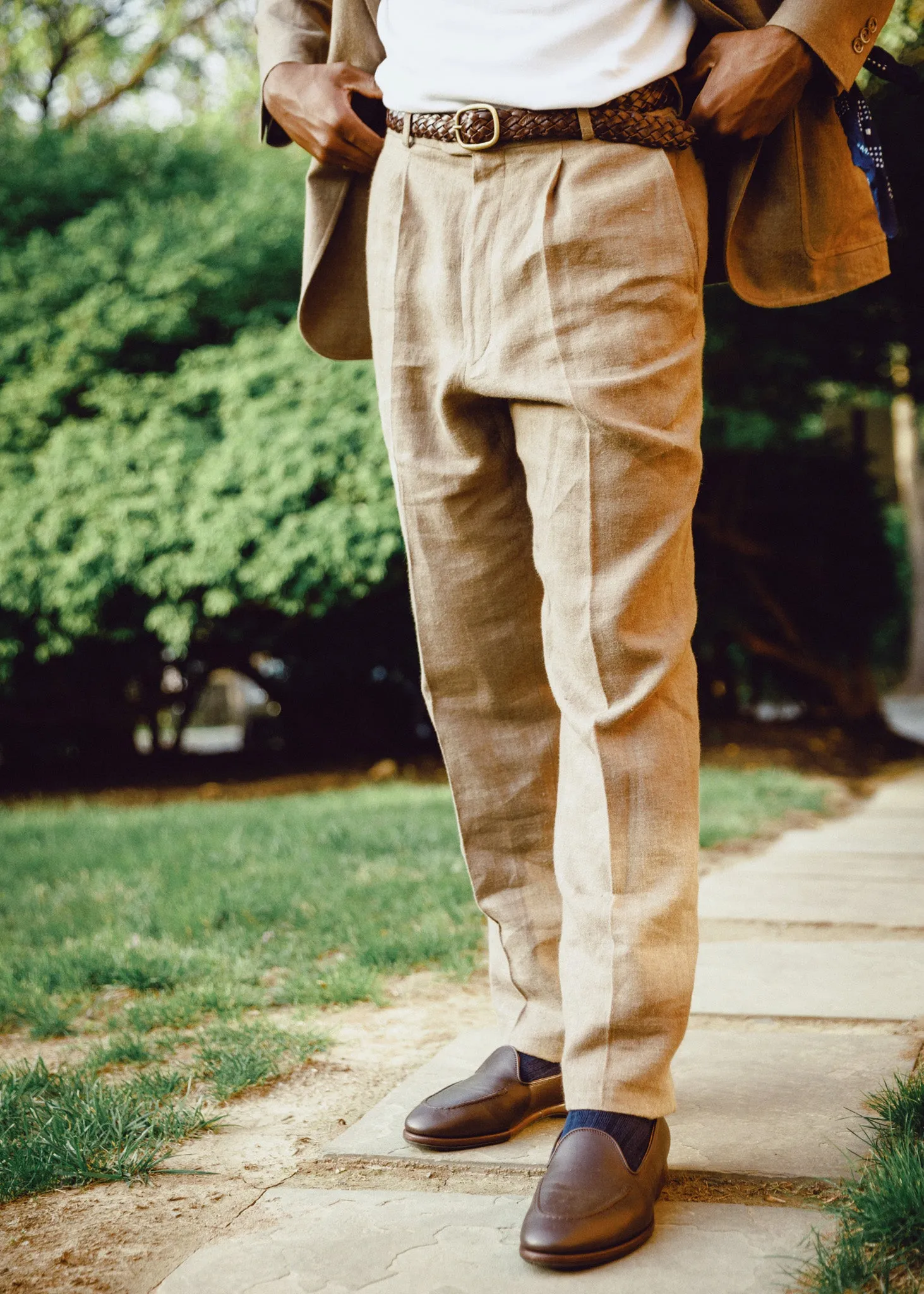 French Linen Pleated Trouser