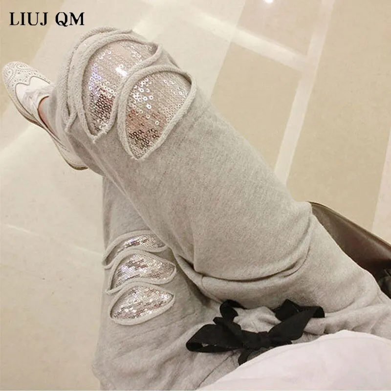 Harlan Pants Stretch Sequins Casual Pants Female