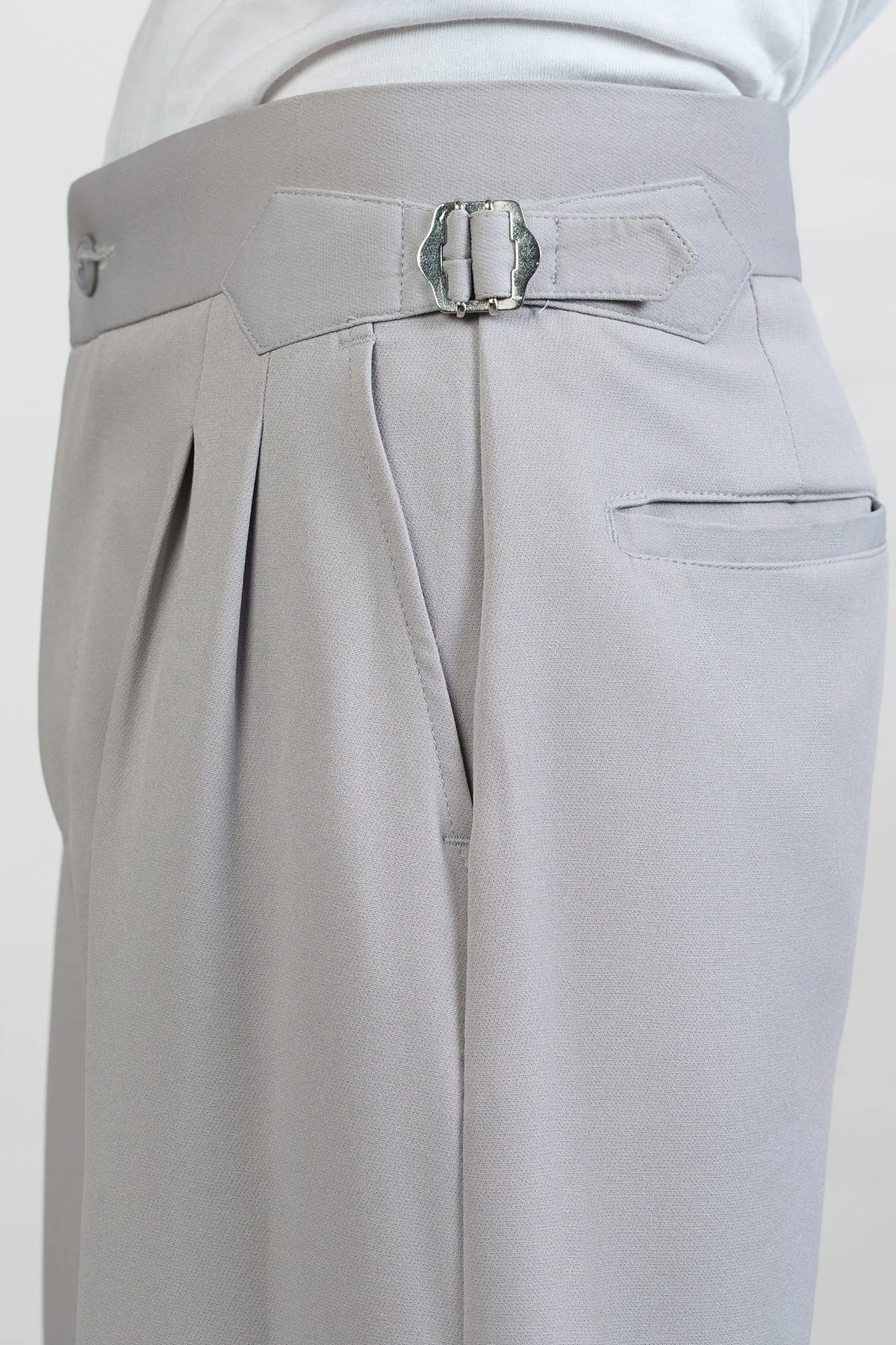 Ice Grey Side Detail Men's Korean Pants