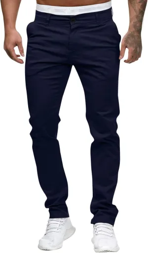 Men Mens Chino Pants Casual Stretch Waist Regular Fit Tactical Tapered Workout Trousers with Pockets Sweatpants for Mens