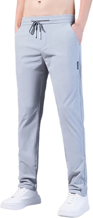 MIDOO Mens Pants Casual Stretch Baggy Elastic Waist Drawstring Sweatpants with Pockets Lightweight Casual Joggers Trousers