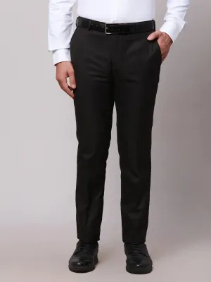 Raymond Men Brown Slim Fit Structure Polyester Trousers