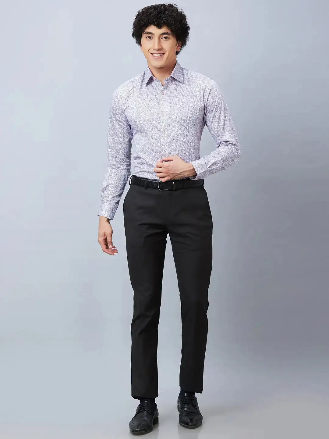 Raymond Men Brown Solid Slim Fit Polyester Blend Trousers