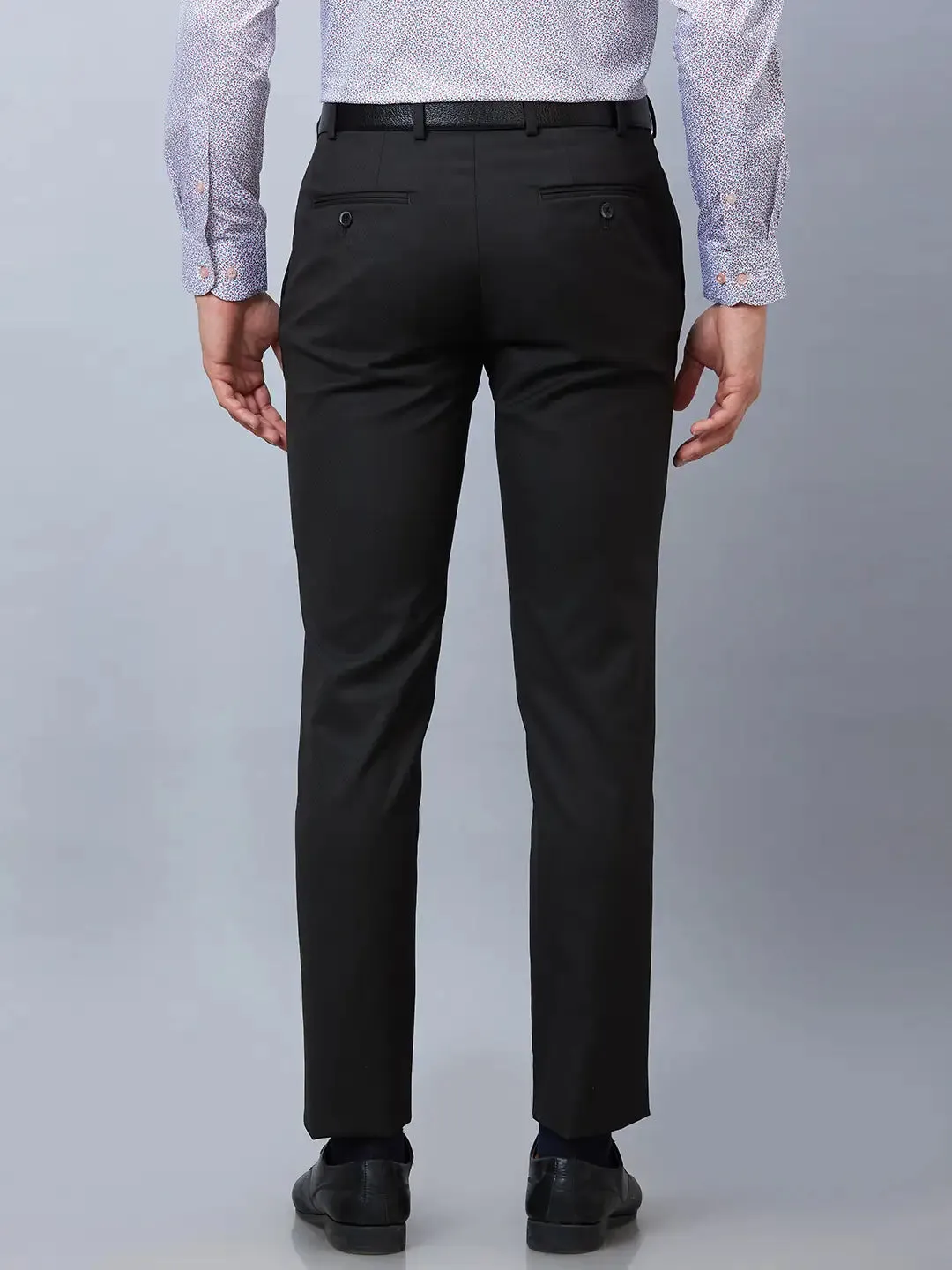 Raymond Men Brown Solid Slim Fit Polyester Blend Trousers