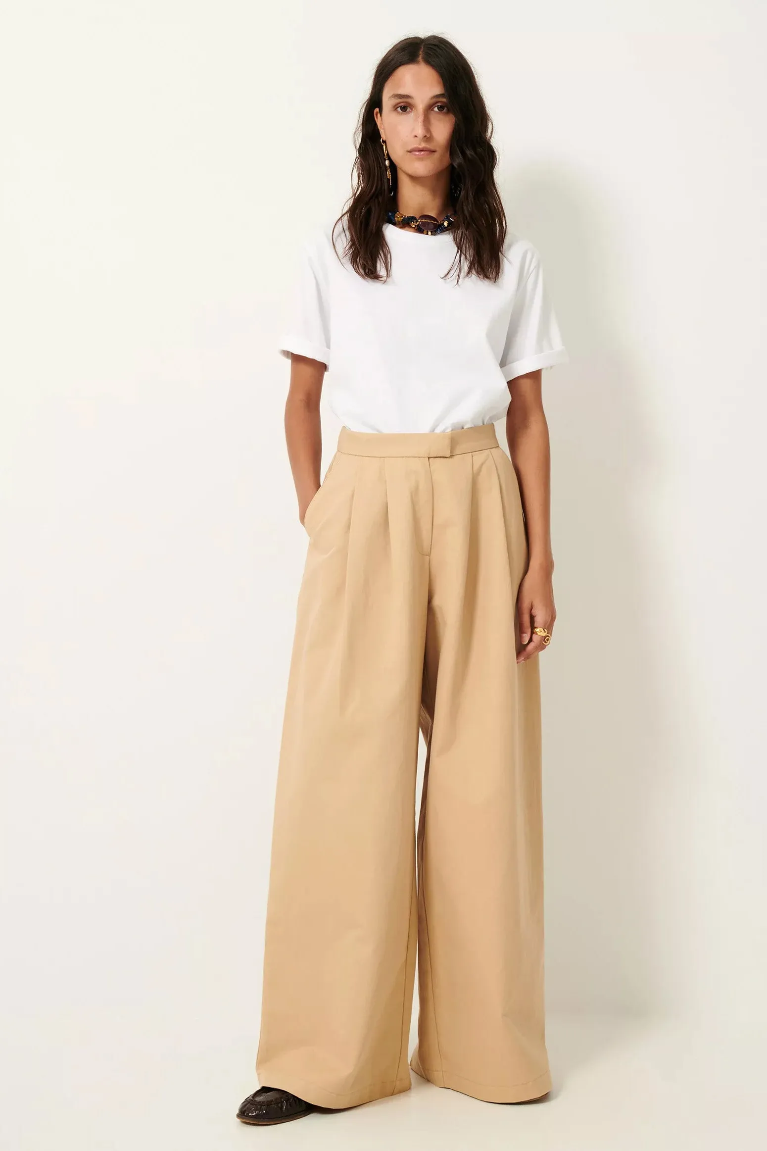 Rivera Pleated Trousers Jonc