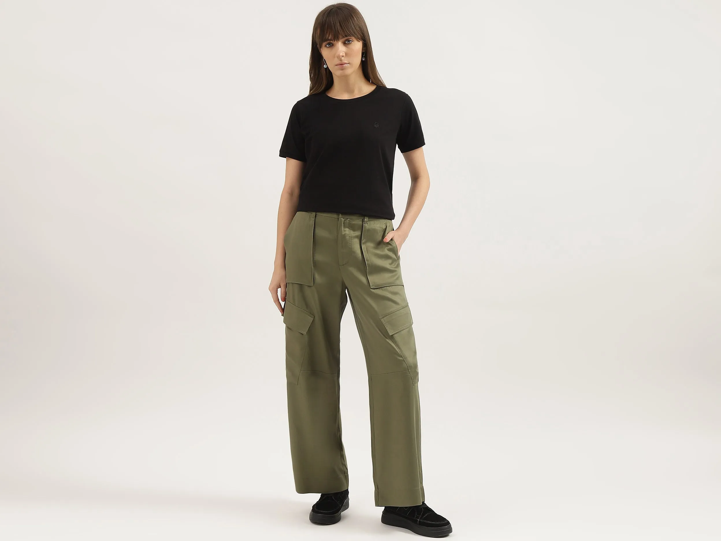 Solid Regular Fit Trousers