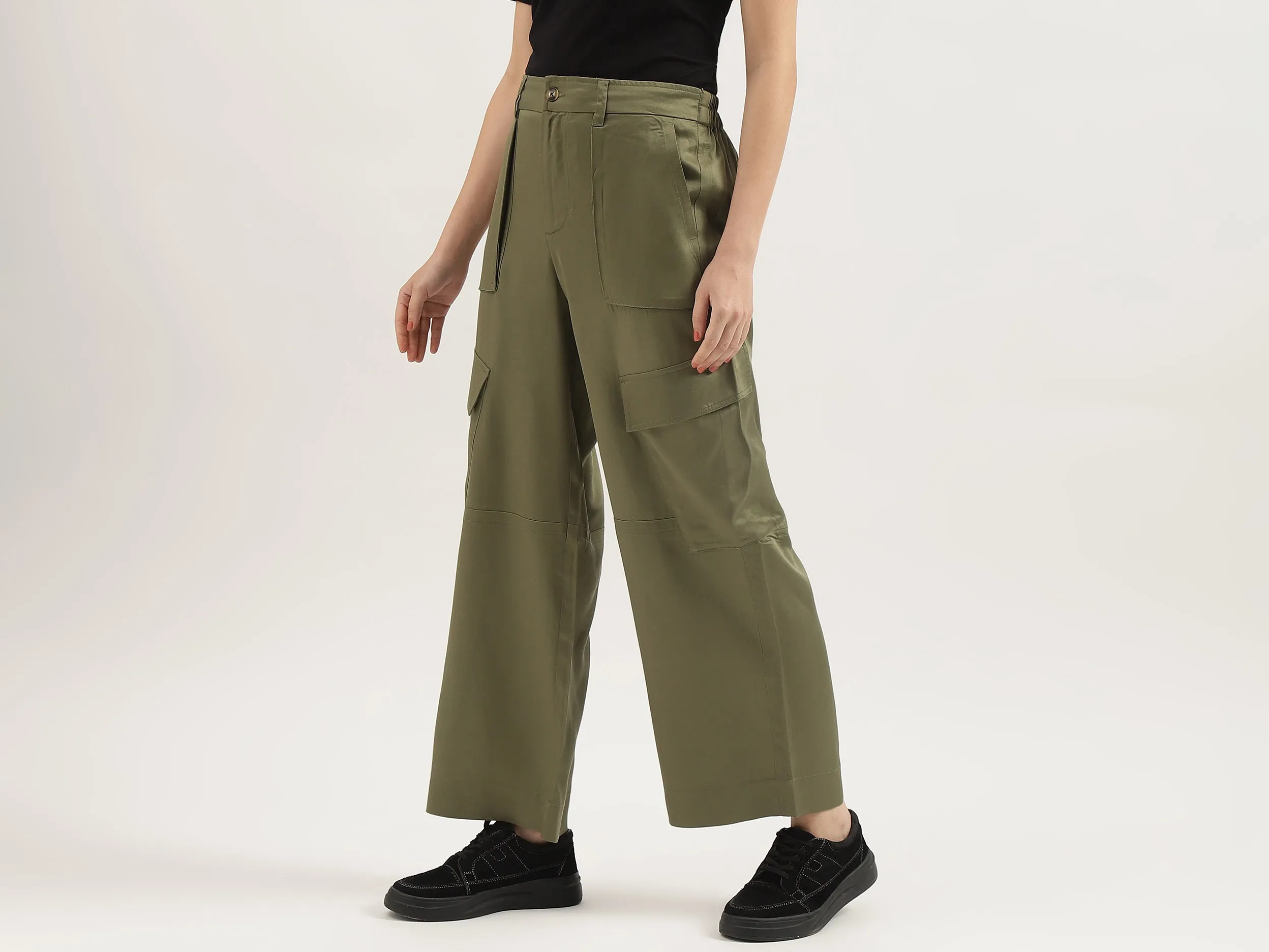 Solid Regular Fit Trousers