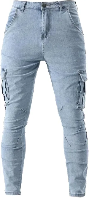 SUWBMHWE Mens Jeans Slim Fit,Mens Ripped Stretch Distressed Destroyed Jeans Skinny Jeans Side Striped Denim Pants