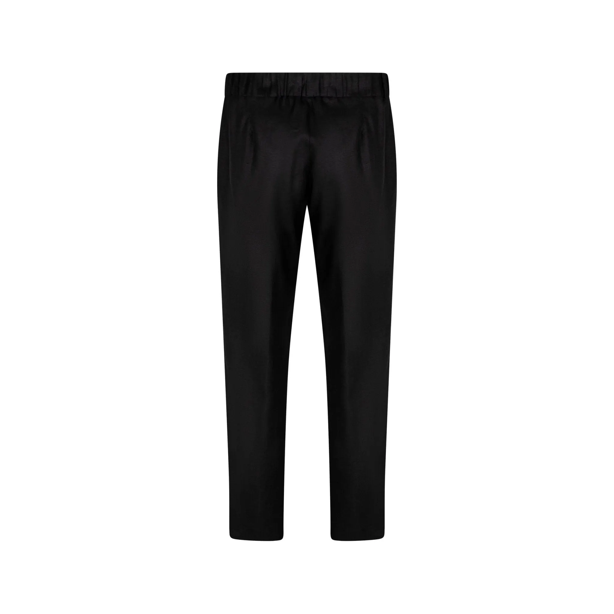 Trousers wide fit linen black