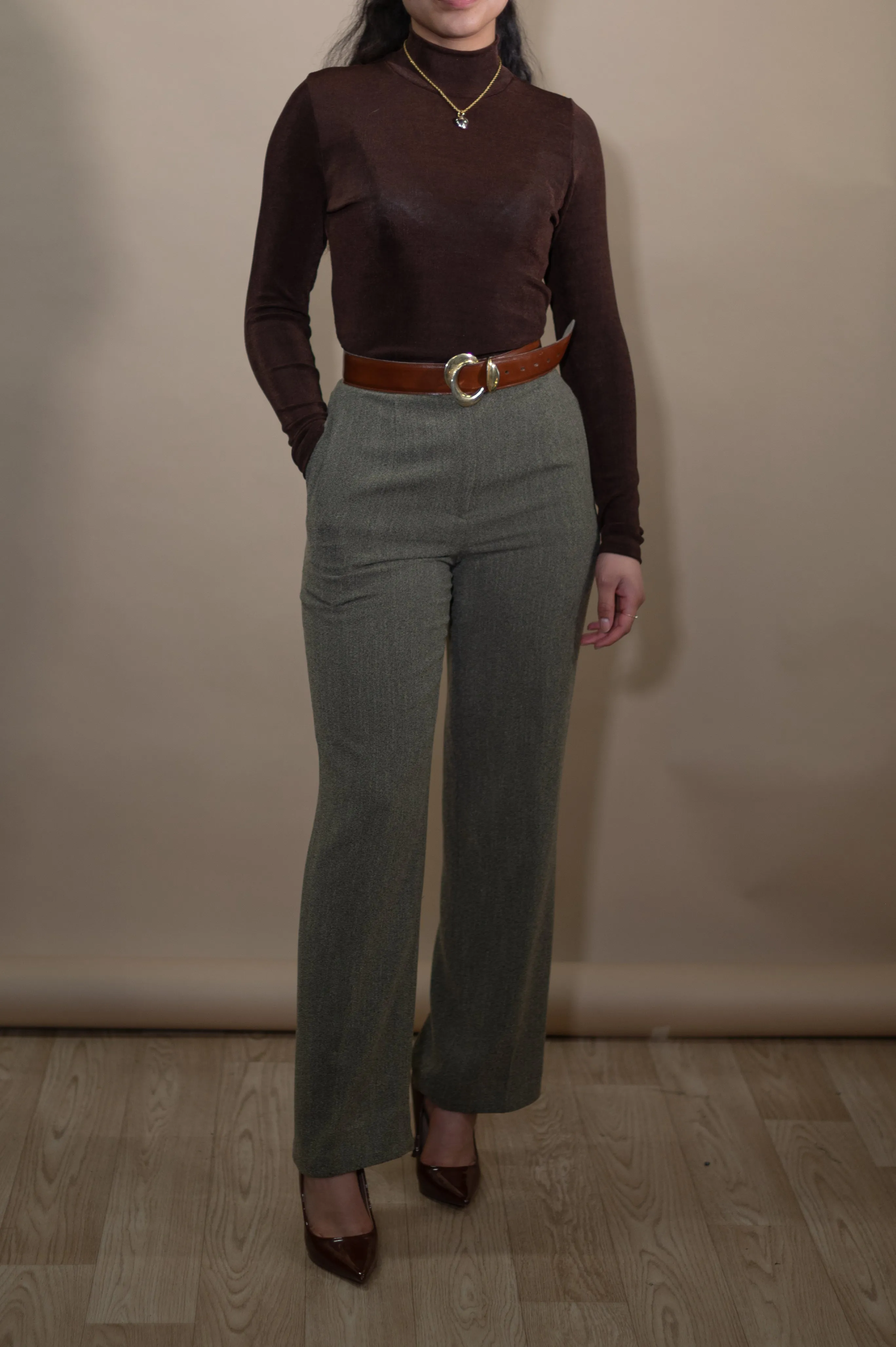 Vintage Pleated Woven Trousers