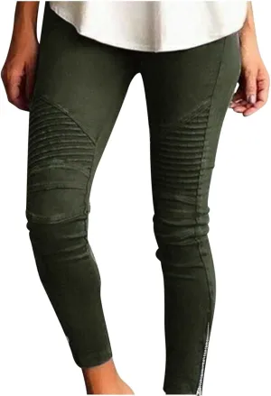 Women Stretch Skinny Pants High Waist Slim Fit Pencil Trouser Fashion Dressy Straight Leg Legging Workout Slacks