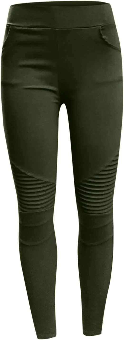 Women Stretch Skinny Pants High Waist Slim Fit Pencil Trouser Fashion Dressy Straight Leg Legging Workout Slacks