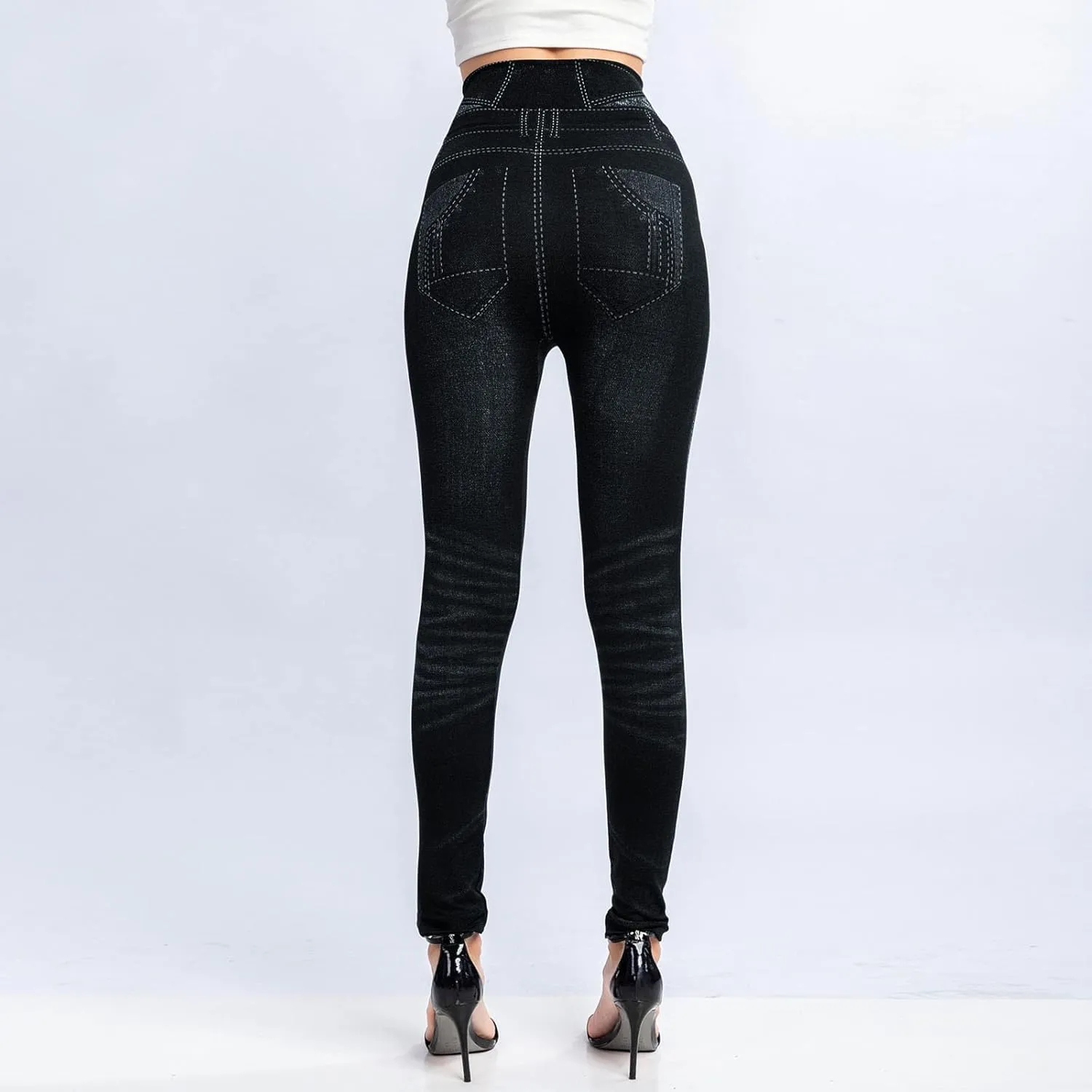 Womens Straight Leg Jeans Flowers Floral Print High Waist Faded Skinny Denim Pants Casual Slim Stretch Pencil Jegging